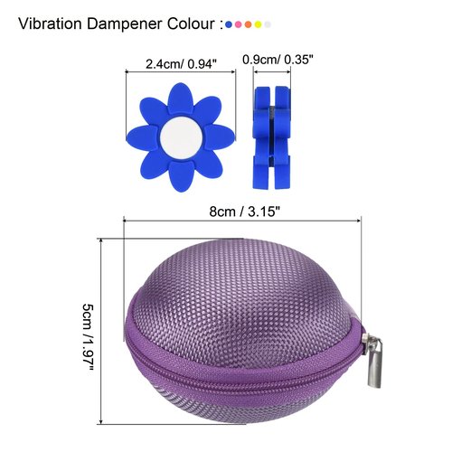 PATIKIL Tennis Vibration Dampener in Purple Gift Case, 6 Pack Shock Absorber for Your Tennis Racket & Strings, Blue, White, Orange, Yellow, Pink