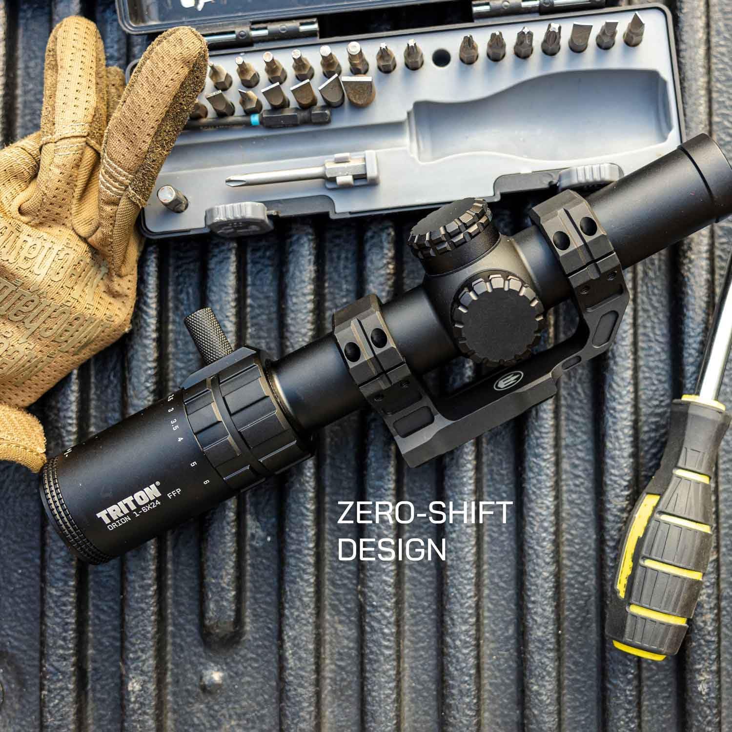 Triton 1" Match Precision Rifle Scope Mount - Durable 6061-T6 Aluminum - 2" Offset Cantilever