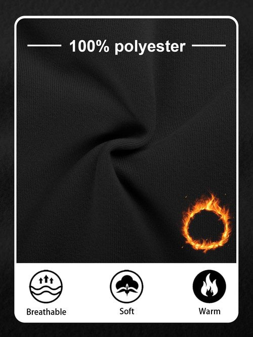 TAFLE Men's Fleece Sweatpants Warm Winter Pants Athletic Drawstring Jogger Pants with Pockets Black