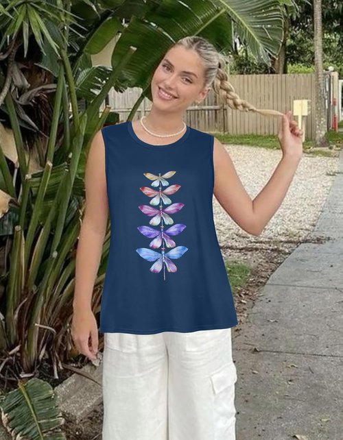 JOELLYUS Women's Casual Tank Tops - Sleeveless Crew Neck Tunic Shirt in Loose Fit | Summer Style 2026