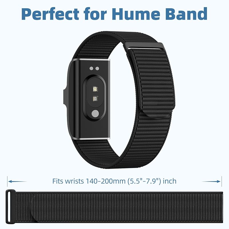 Nylon Hume Band Replacement Strap, 140–200mm Wrist, One-Hand Adjust