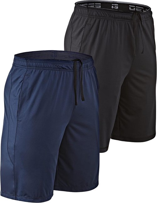 DEVOPS Men's 10-Inch Loose-Fit Workout Gym Shorts - Comfortable with Pockets