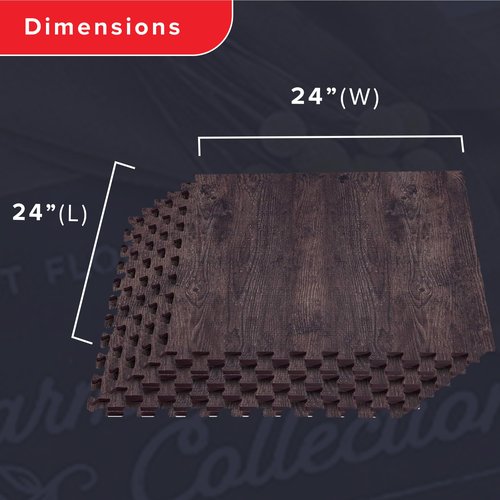 Forest Floor Farmhouse 3/8 Inch Thick Printed Foam Tiles, Premium Wood Grain Interlocking Foam Floor Mats, Anti-Fatigue Flooring – Stylish Flooring Solution