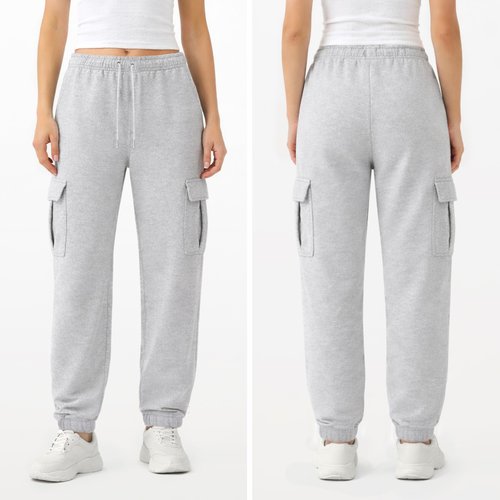 Common Stitch 3 Pack Sweatpants Women, Cargo Womens Sweatpants, Fleece Womens Elastic Cuff Joggers with Pockets (Available in Plus)