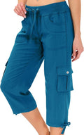 MoFiz Women's Capris - Lightweight Casual Pants with Pockets | Dressy Baggy Cargo Style for Hiking