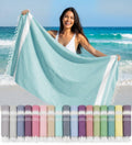 LANE LINEN Extra Large Beach Towel, Beach Towels Oversized, Pre-Washed, No Shrink, Quick Dry Pool Towels, Stylish Light Beach Towel for Women, Absorbent & Sand Free Towel, 39"x71" - Aqua