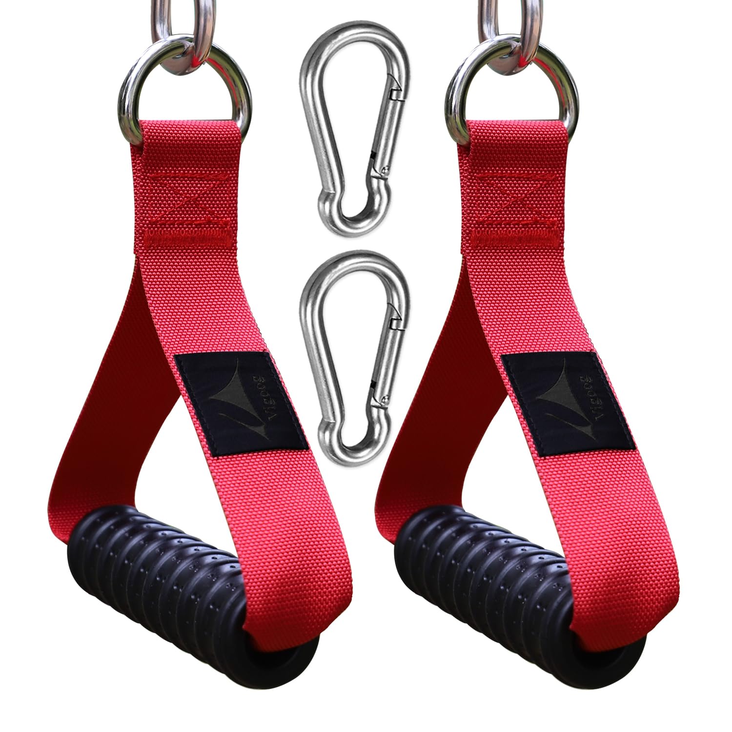 Vigoog Heavy Duty Gym Workout Handle Attachments - Powerful, Comfortable & Anti-Slip Rubber Exercise Grips for Cable Machines, Pulley Systems and Other Fitness Equipments