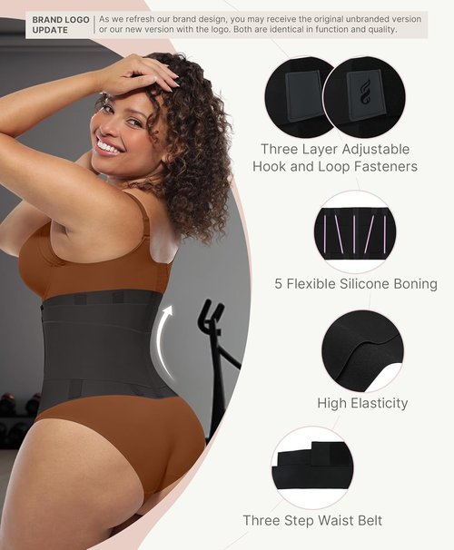 FeelinGirl Waist Trainer Belt - Tummy Control Ab Trimmer for Men & Women | Adjustable Size