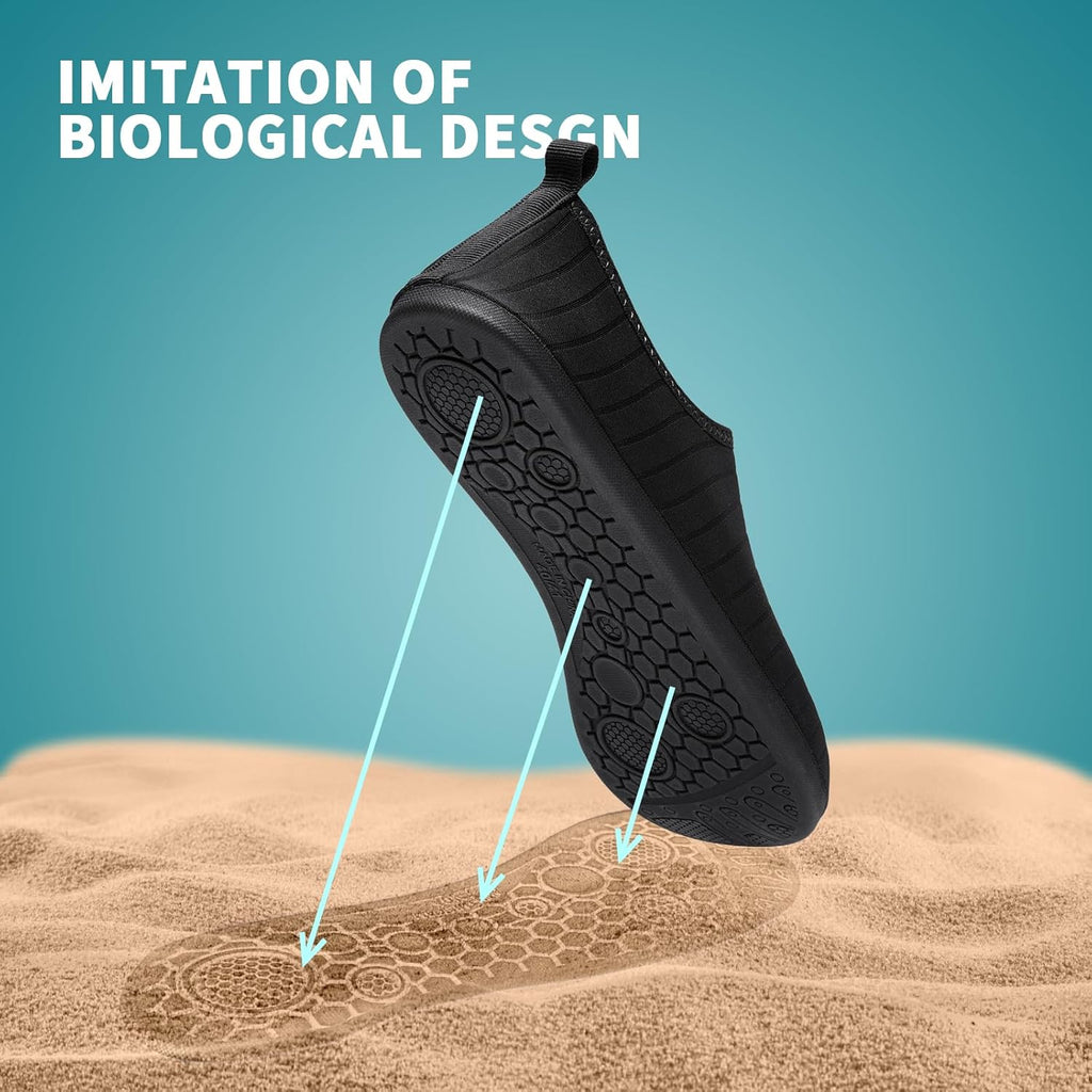 Racqua Water Shoes - Comfortable Aqua Socks for Men & Women | Perfect for Swimming & Beach Activities