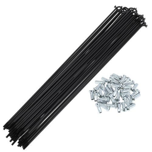 A ABSOPRO Bicycle Spokes 12G 280mm Length Bike Wheel Spokes Carbon Steel Black 1 Set