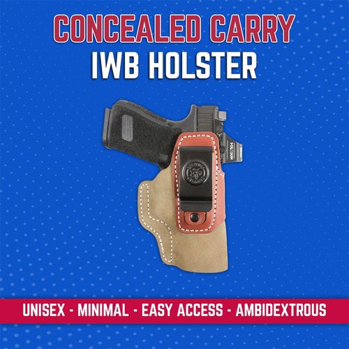 Desantis Transit Gun Holster, Versatile IWB Holster, Made of Kydex and Premium Leather, Fits Glock 26; 27; Walther PPS; PPS M2; PK380; Taurus PT111; PT140 G2 MIL Guns, Unisex, Ambidextrous