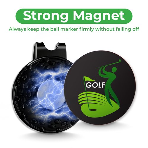 Criamolo 24 PCS Golf Hat Clips Magnetic Golf Ball Marker Holders for Golf Hats Pants Gloves Bags Visors Belts, Black Alloy Clips for Metal Golf Ball Markers (Markers Not Included)