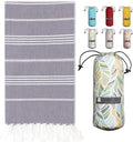 BAY LAUREL Turkish Beach Towel - Quick Dry, Sand-Free, Lightweight | Large 39 x 71 with Travel Bag