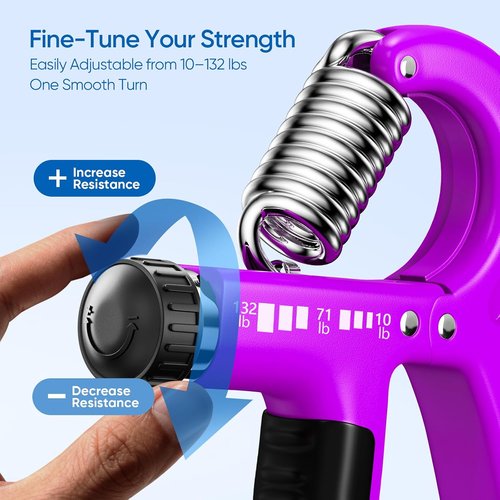FitBeast Grip Strength Trainer - Adjustable Hand Grip Strengthener for Rehab & Strength Training | 10-132 lbs Resistance