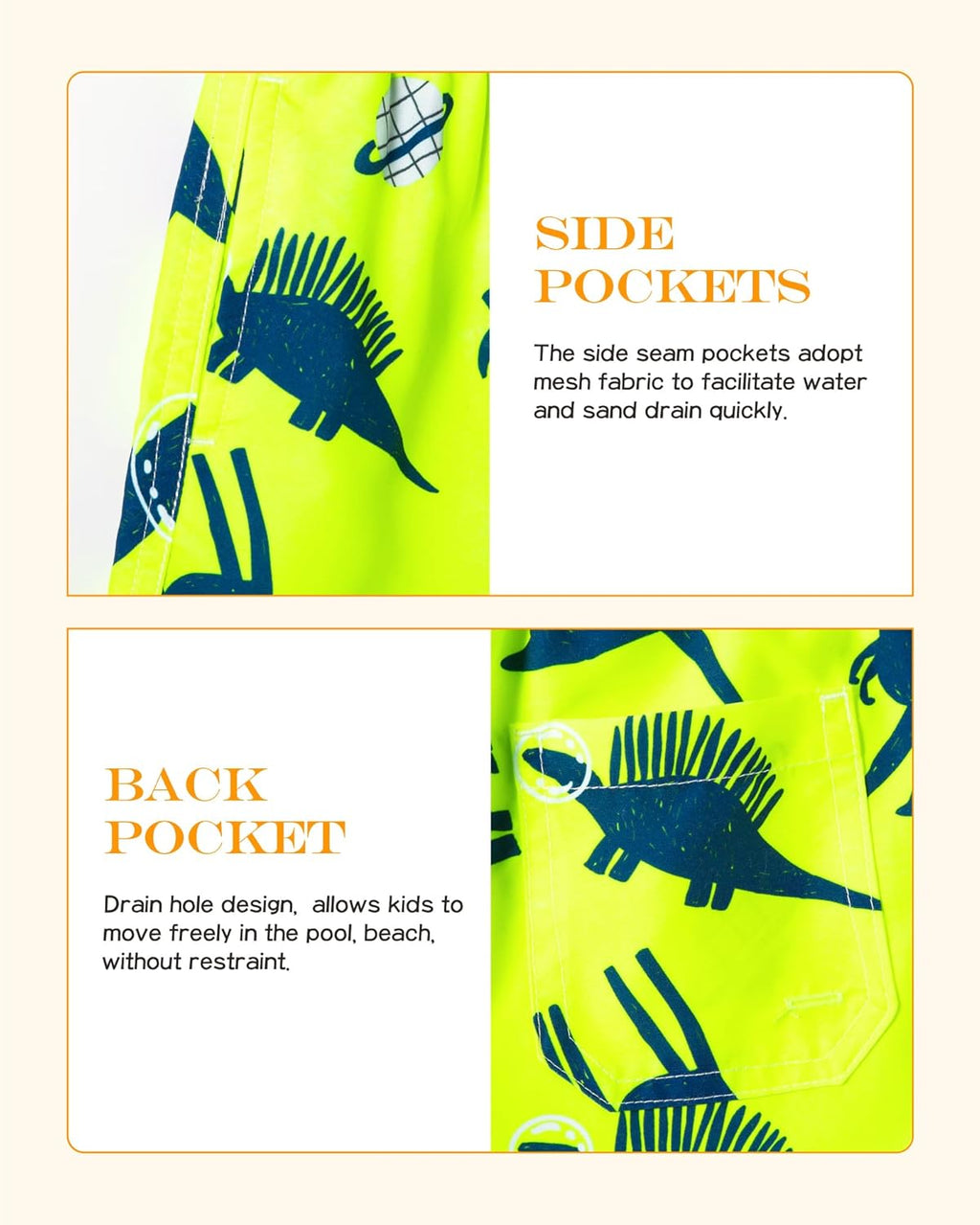 Surfcuz Little Boys Swim Trunks - UPF 50+ Quick Dry Beach Shorts for Toddlers