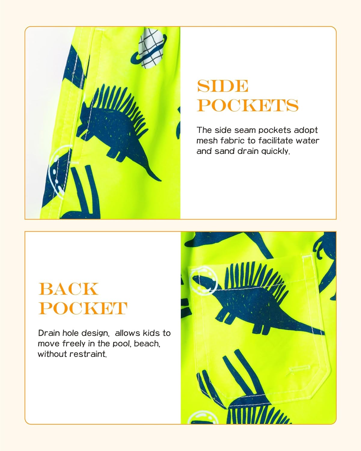 Surfcuz Little Boys Swim Trunks - UPF 50+ Quick Dry Beach Shorts for Toddlers
