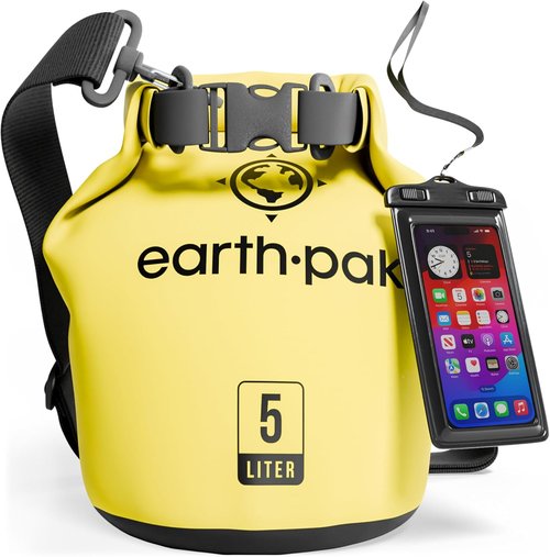 Earth Pak Waterproof Dry Bag - Roll Top Design Keeps Gear Dry | Includes Waterproof Phone Case
