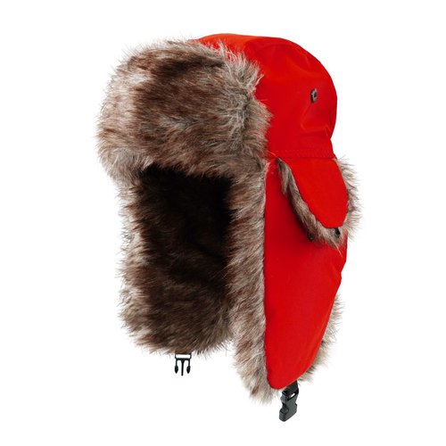 ONWAY Trapper Hat Winter Hats for Women Men with Faux Fur Ear Flaps Solid Red