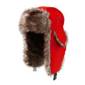 ONWAY Trapper Hat Winter Hats for Women Men with Faux Fur Ear Flaps Solid Red