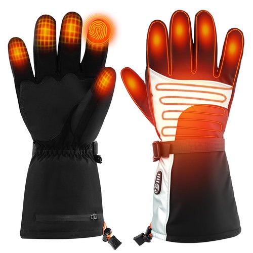 Heated Gloves for Men, Rechargeable Electric Heated Winter Work Gloves, Touchscreen, 3000mAh Keep Warm for 8.5-9.5 hrs, for Travel Skiing Working Hunting Walking The Dog Fishing, Riding Heated Gloves