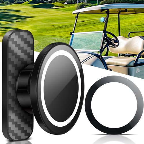 Magnetic Golf Cart Phone Holder, Magnetic Phone Mount for Gym Compatible with MagSafe iPhone 12-17, Ultra-Strong Magnets Phone Holders Fits EZGO, Yamaha, Icon Golf Cart Aaccessories Essentials