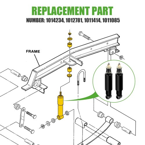 10L0L Golf Cart Rear Shock Absorber Kit Compatible with Club Car DS (1984-1996) Replacement Parts 1011085, 1014234