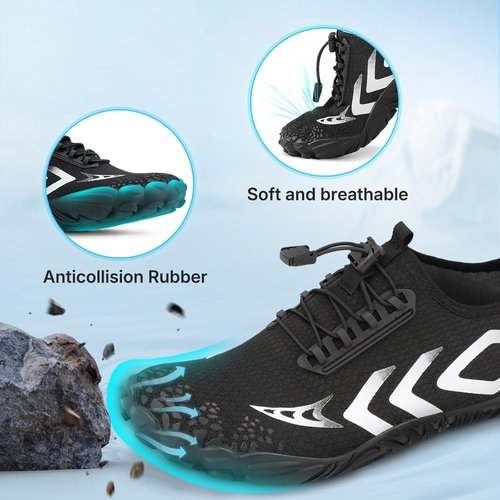 **Skiennix Barefoot Water Shoes - Comfortable Aqua Socks for Hiking, Swimming & Beach Activities | Wide Toe Box**