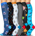 SunFeeling Compression Socks - 6 Pairs for Men & Women | Enhanced Circulation Support for Athletes
