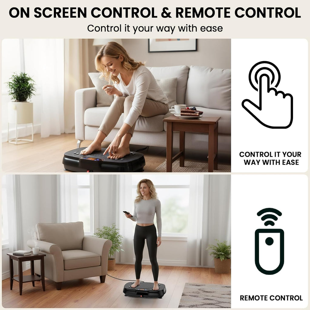 TISSCARE Vibration Plate Exercise Machine - Whole Body Workout Platform for Weight Loss & Lymphatic Drainage, 400lbs Capacity