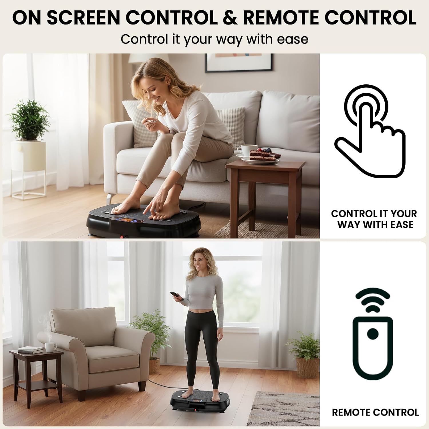 TISSCARE Vibration Plate Exercise Machine - Whole Body Workout Platform for Weight Loss & Lymphatic Drainage, 400lbs Capacity