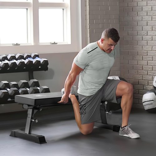 Flat Weight Bench - Heavy Duty Foldable Workout Bench for Home Gym, 1300lb Capacity Adjustable Strength Training Bench Press for Ab and Full Body Exercises, Sturdy and Easy to Fold