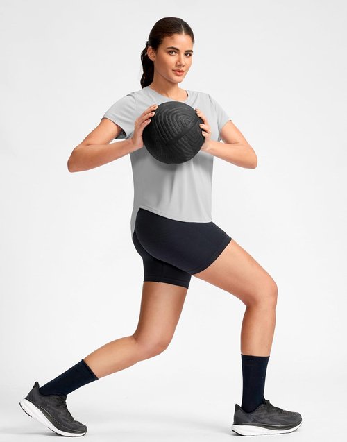 G Gradual Women's Athletic Yoga Tops - Lightweight, Quick-Dry Short Sleeve Gym Shirts | Loose Fit