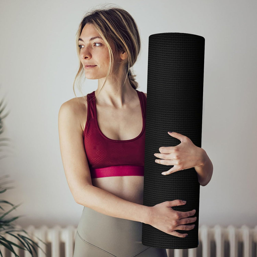 Skiennix Yoga Mat - Thick Non-Slip Anti-Tear Exercise Mat with Carrying Strap | Large for Home & Gym Workouts