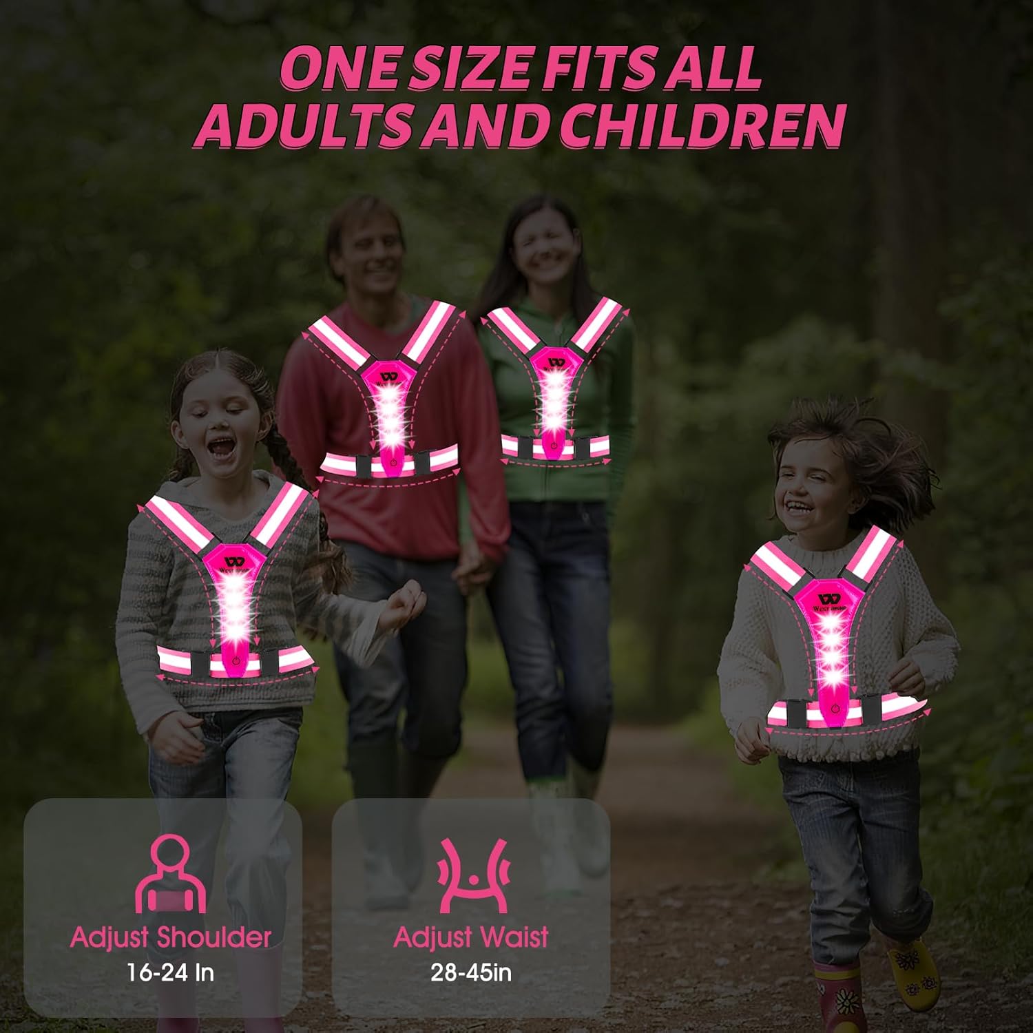 West Biking Reflective Running Vest - Rechargeable Light-Up Gear for Night Walkers & Runners