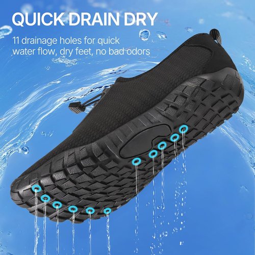 ATHMILE Water Shoes - Quick Dry Aqua Barefoot Shoes for Men & Women | Non-Slip Rubber Sole, Wide Toe Box