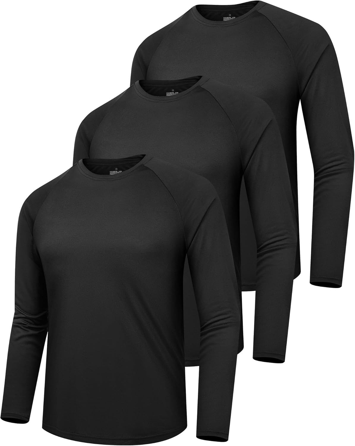 Skiennix 3-Pack Long Sleeve Workout Shirts for Men - Moisture-Wicking & Lightweight Design