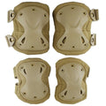 Bargain Crusader Military Tactical Knee Pad Elbow Pad Set Airsoft Knee Elbow Protective Pads Combat Paintball Skate Outdoor Sports Safety Guard Gear (X-Shape Khaki, M, 4pcs Set)