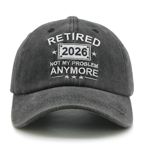 HAFOUXIGM Retirement Gifts for Men Women 2026, Funny Retired Hat Not My Problem Anymore Baseball Cap Black
