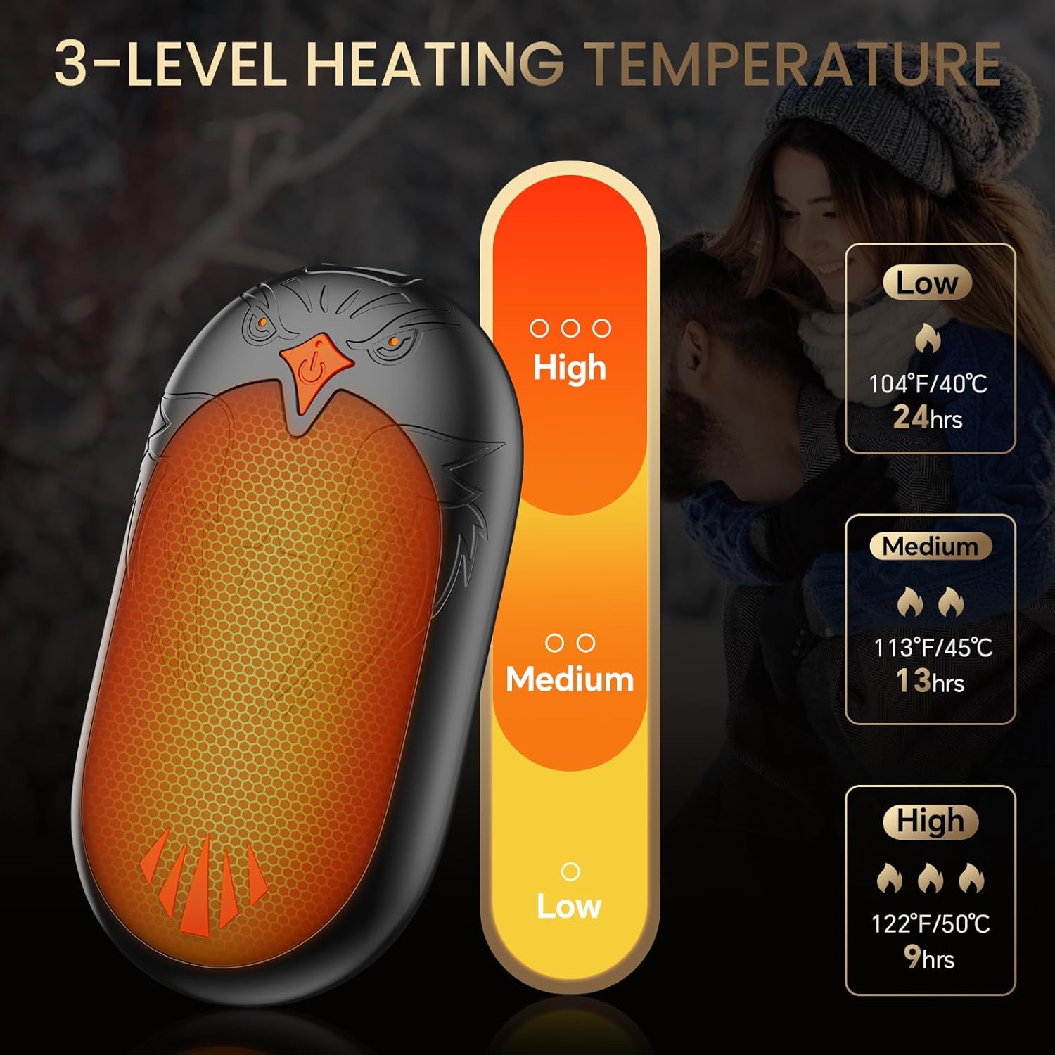 Skiennix Magnetic Hand Warmers - Rechargeable Ergonomic Electric Design | Up to 24 Hours of Warmth, Pocket Size