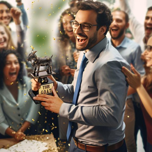 Flexzion Goat Trophy Award - Funny Engraved Recognition Plaque for Adults | Unique Gift for Sports, Teachers & Friends