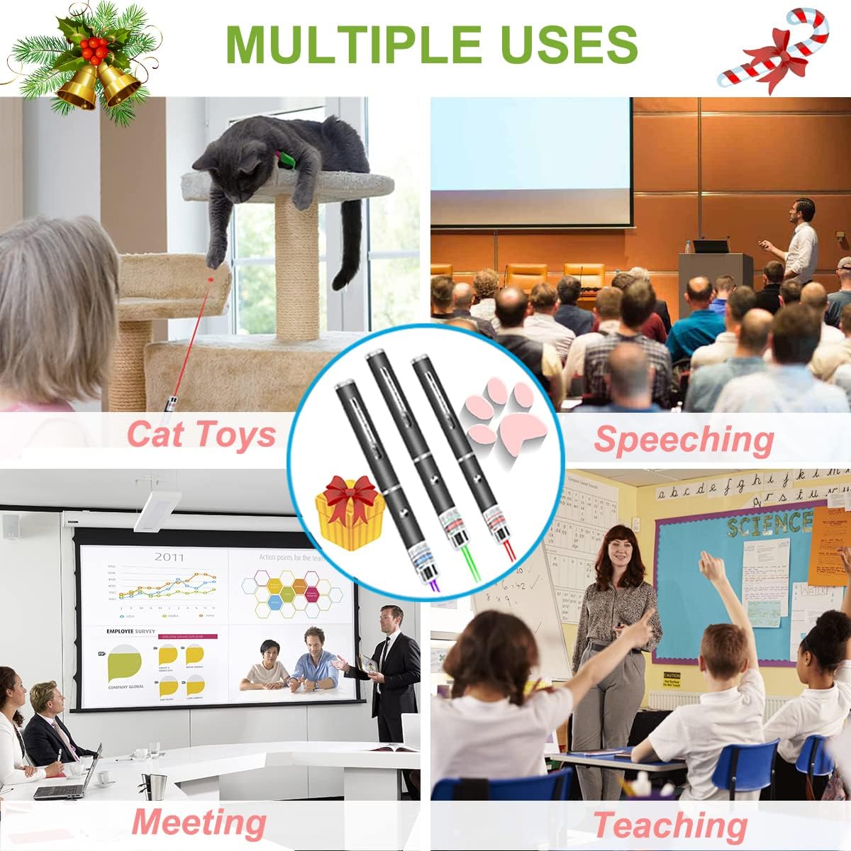 XIMIBI Laser Pointer for Cats & Dogs - 3-Pack Indoor Training Toys for Pets | Engaging Chaser Set
