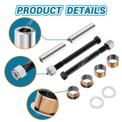 CartClan EZGO TXT/PDS Golf Cart Bushing Spindle King Pin Kit with Bushing Spindle, King Pin Tube, Claw Copper Sleeve, Suitable for 2001-Up EZGO TXT/PDS Golf Cart, Replacement OEM#: 70749G01, 70745G01