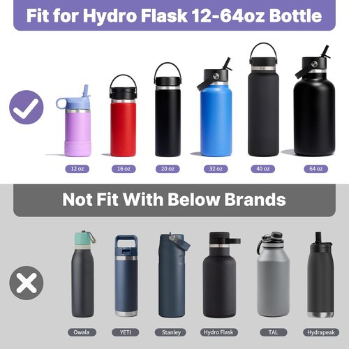 Hydro Flask Straw Lid - Replacement Straw Top Cap with Straws & Brush | BPA-Free for 12-40 oz Bottles