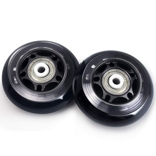 TOBWOLF 8 Pack 64mm 82A Indoor Inline Skate Replacement Wheels, Indoor Skating Wheels with ABEC-7 Bearings, Luggage Wheels, Training Wheels for Scooter - Black