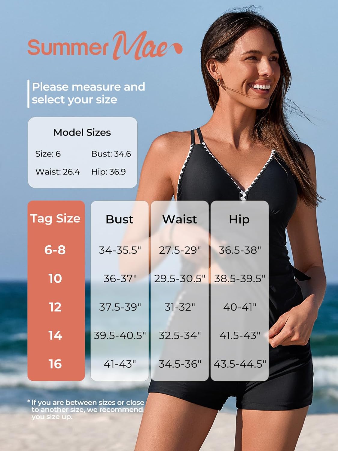 Summer Mae V-Neck Tankini Swimsuit - Two-Piece Design with Side Pockets & Tie-Back Straps