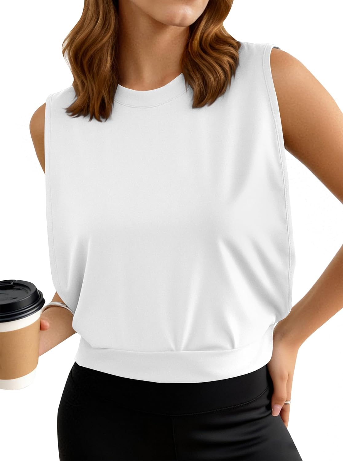 Remidoo Women's Sleeveless Workout Tops - Open Side Crop Tank for Gym & Athletic Wear