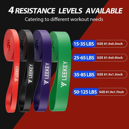 LEEKEY Resistance Bands - Versatile Exercise Bands with Door Anchor for Strength Training & Physical Therapy