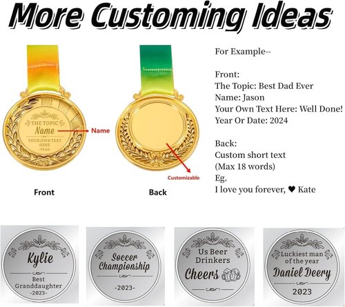 Custom Gold Medals by [Brand Name] - Personalized Award Medals for Sports, School & Events | Design Your Own
