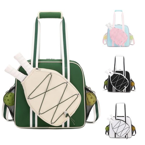 ACESAK Pickleball Bag, Pickleball Bags for Women Men Teens with Waterproof Pocket & Fence Hook, Pickleball Tote Bag for Pickleball Racquet Sports Gym Duffle, Adjustable Strap (Green）