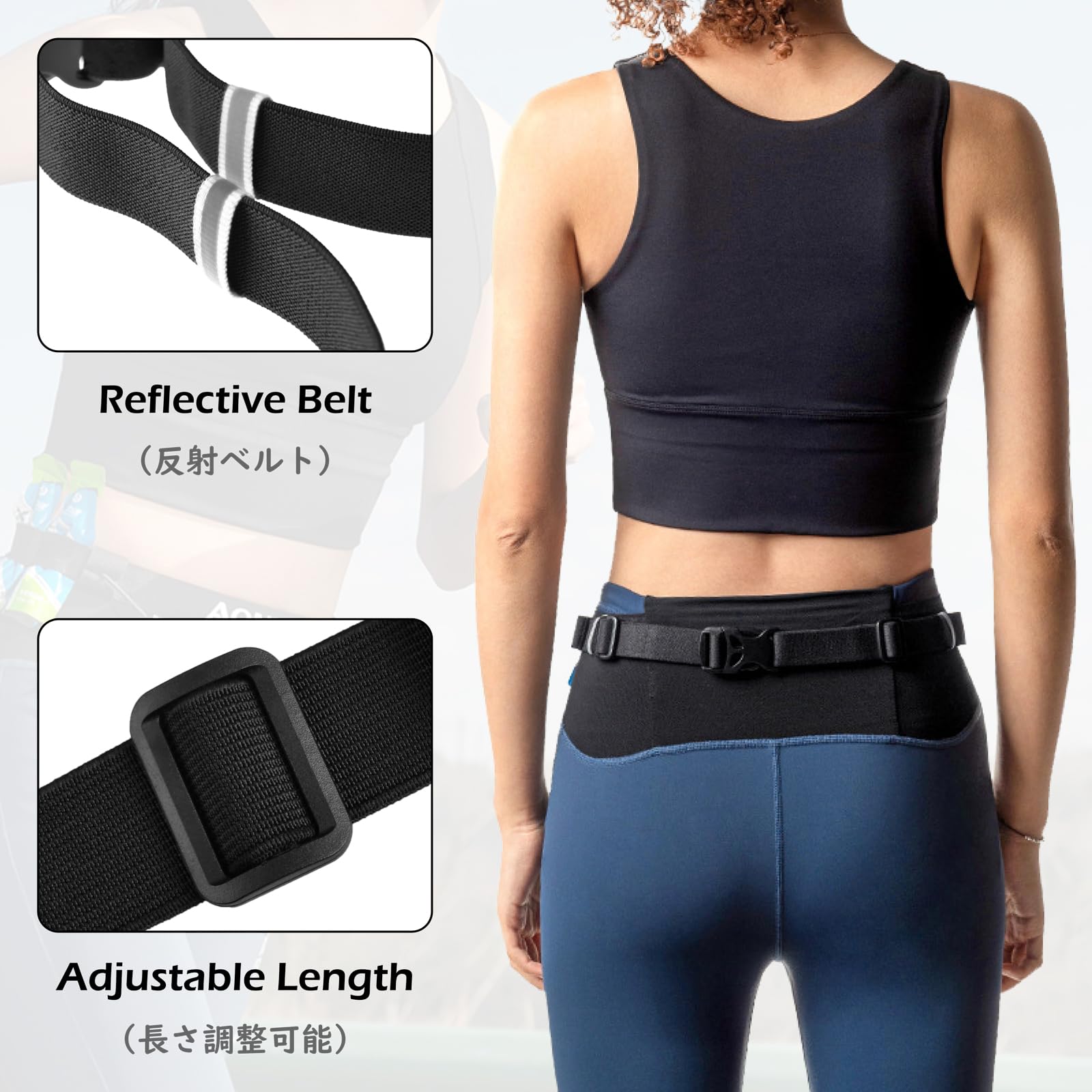TRIWONDER Running Bib Holder Race Belt Runner Bib Strap Race Number Belt for Triathlon, Marathon, Running, Cycling (Black - 2 Pack)